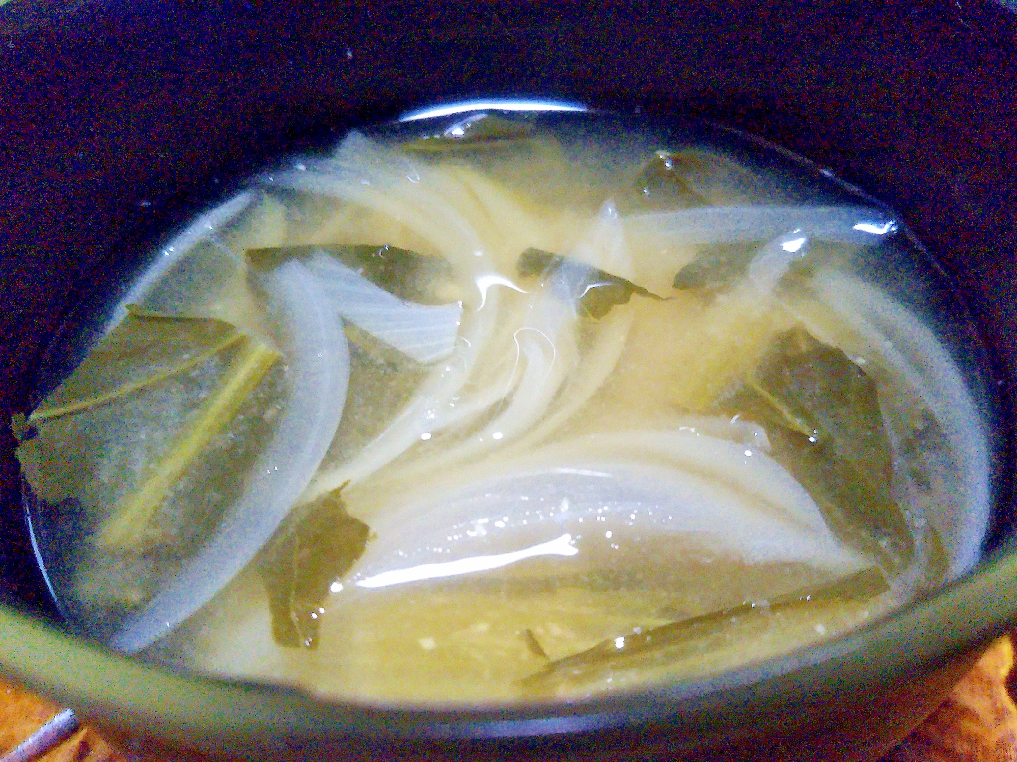 玉ねぎ&小松菜の味噌汁
