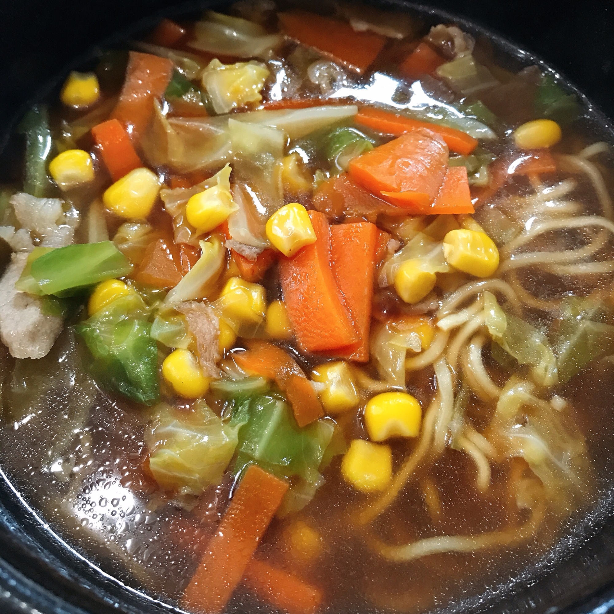 キャベツとにんじんのあんかけラーメン