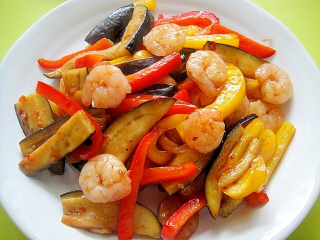 茄子とパプリカむき海老のスイートチリソース炒め レシピ 作り方 By Mint74 楽天レシピ 茄子とパプリカむき海老のスイートチリソース炒め レシピ 作り方 By Mint74 楽天レシピ