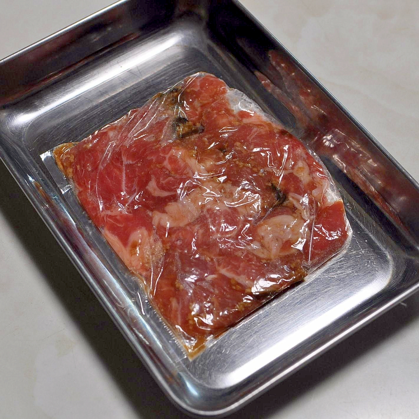 下味冷凍◇豚薄切り肉の三升漬け