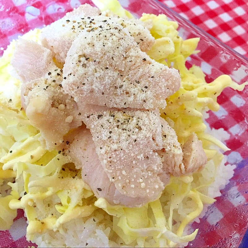 鶏ハムとキャベツの丼☆