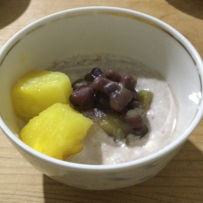 パイナップルさつま芋小豆ヨーグルト♪