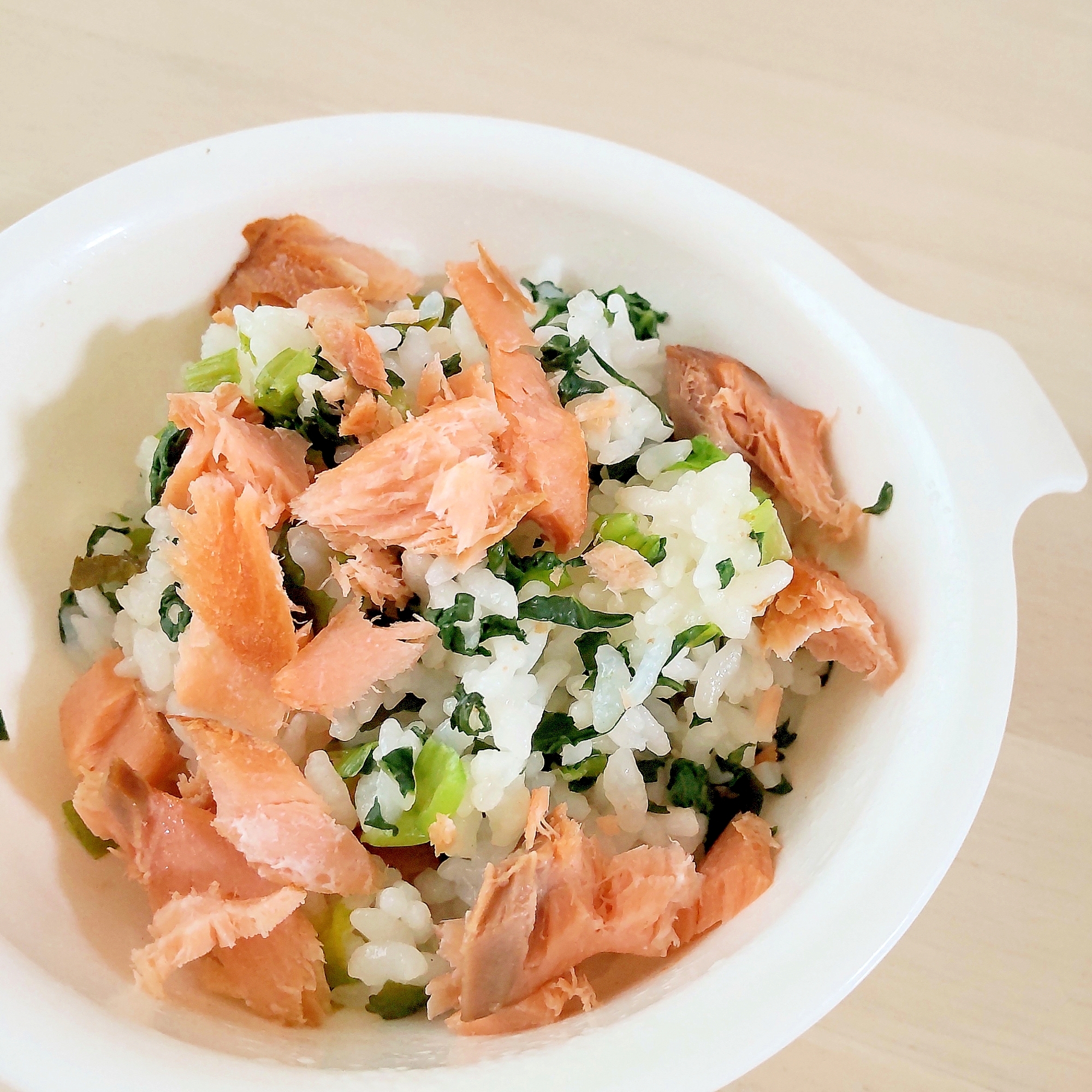 【簡単】鮭と小松菜とワカメ混ぜご飯【お弁当】
