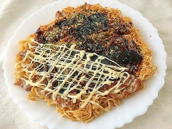 カップ焼きそばで作るかんたんお好み焼き