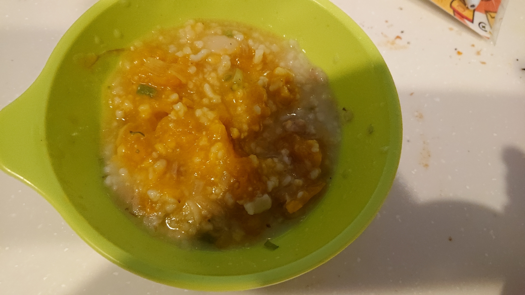 水餃子とかぼちゃの中華粥