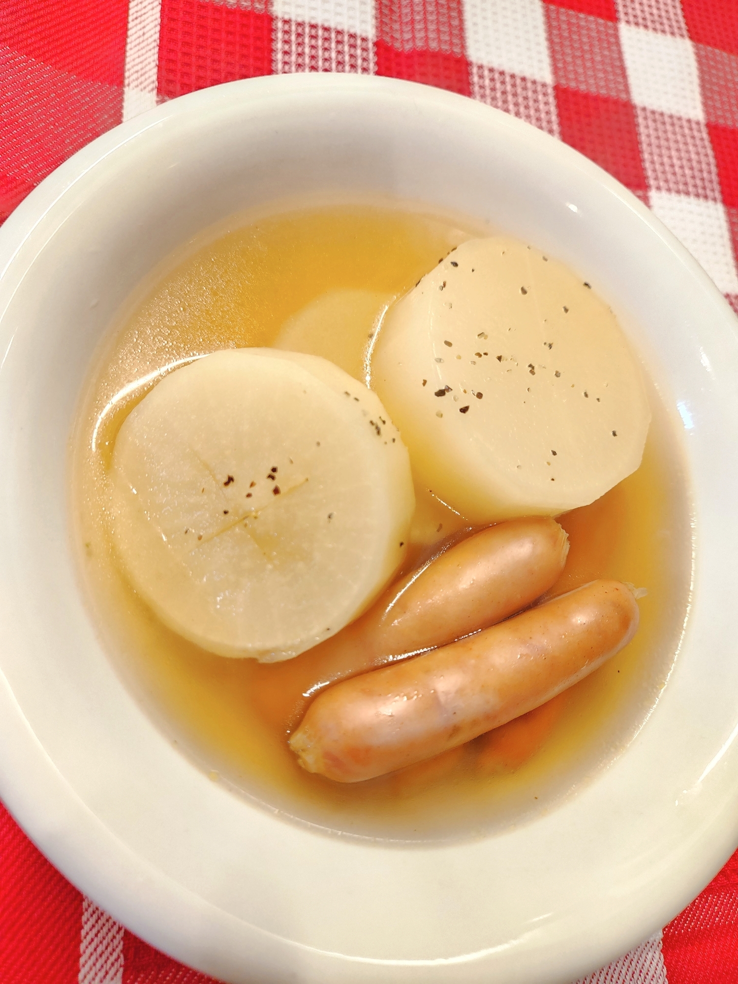 【おかず】大根とウィンナーのコンソメ煮