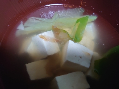 焼き豆腐と茸ネギの味噌汁