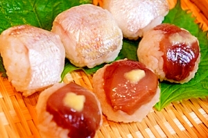 冷酒とつまむ カツオの漬けの夏の手毬寿司 レシピ 作り方 By 酔いどれんぬ 楽天レシピ