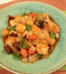 鶏肉と野菜の甘酢あんかけ炒め