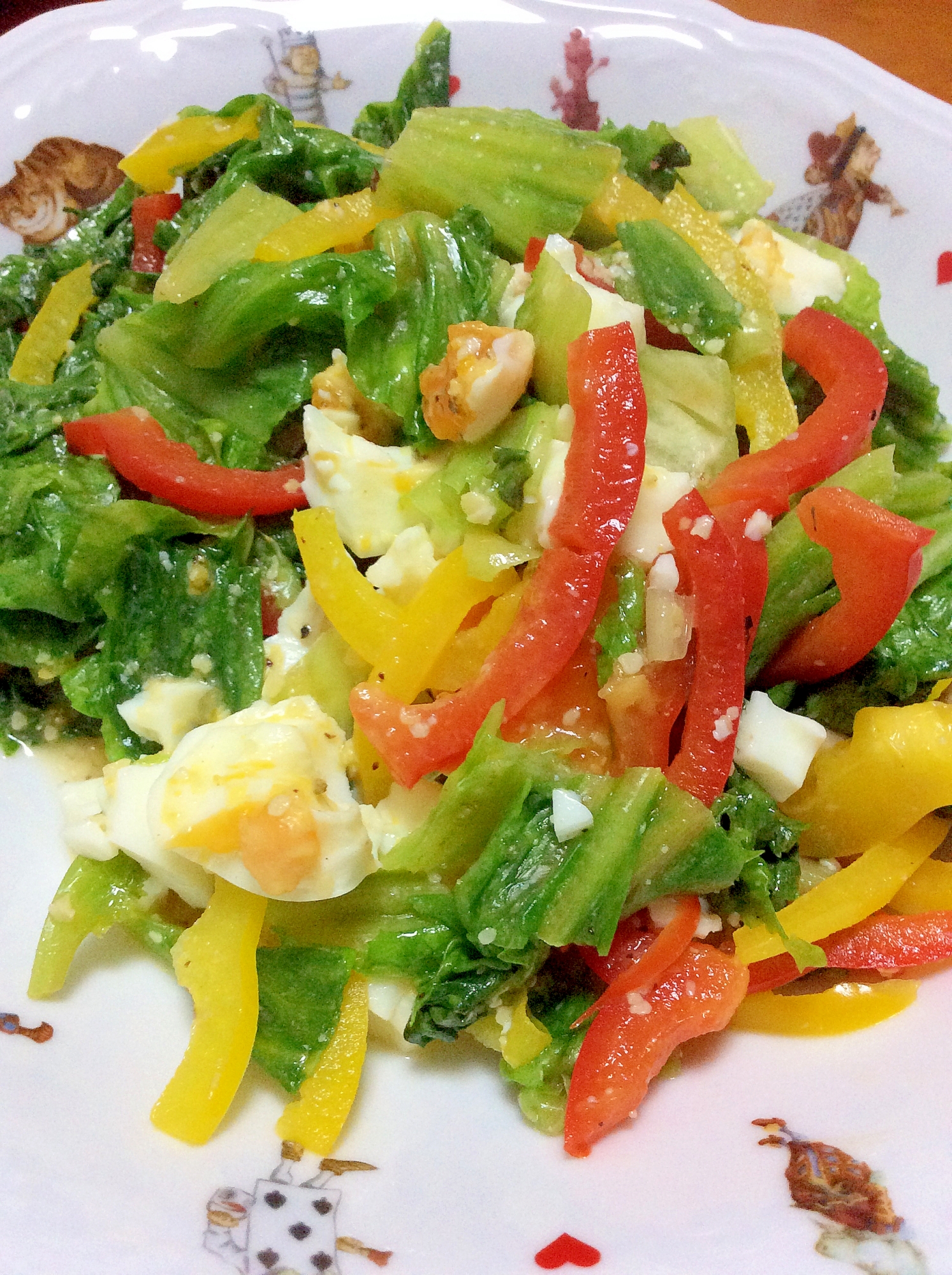 レタスとパプリカの温サラダ レシピ 作り方 By Madone6 楽天レシピ