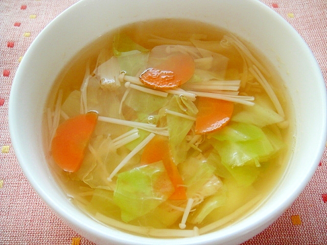 キャベツとえのきの和風スープ レシピ 作り方 By Mint74 楽天レシピ