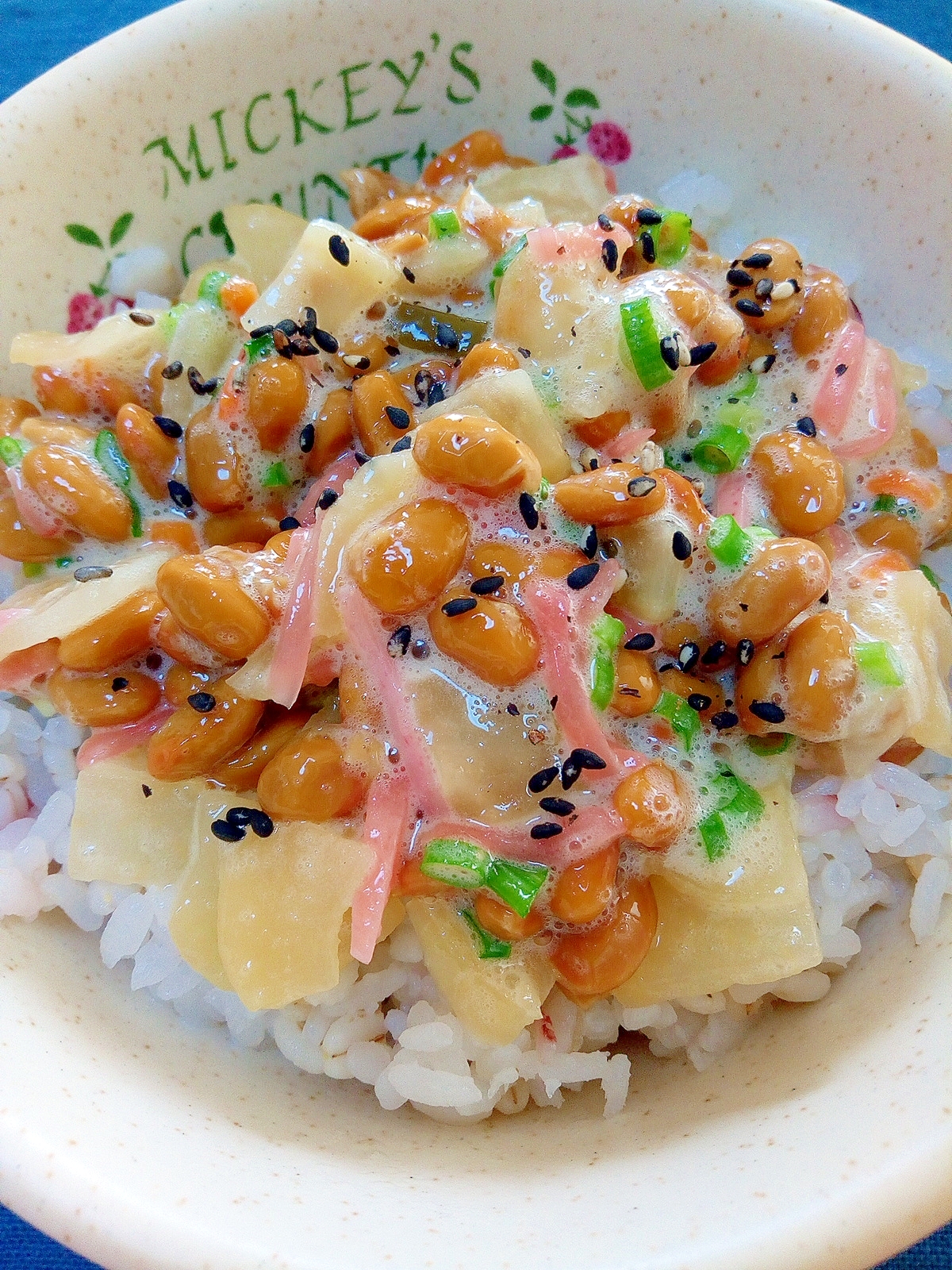 納豆の食べ方-紅生姜＆大根漬け♪