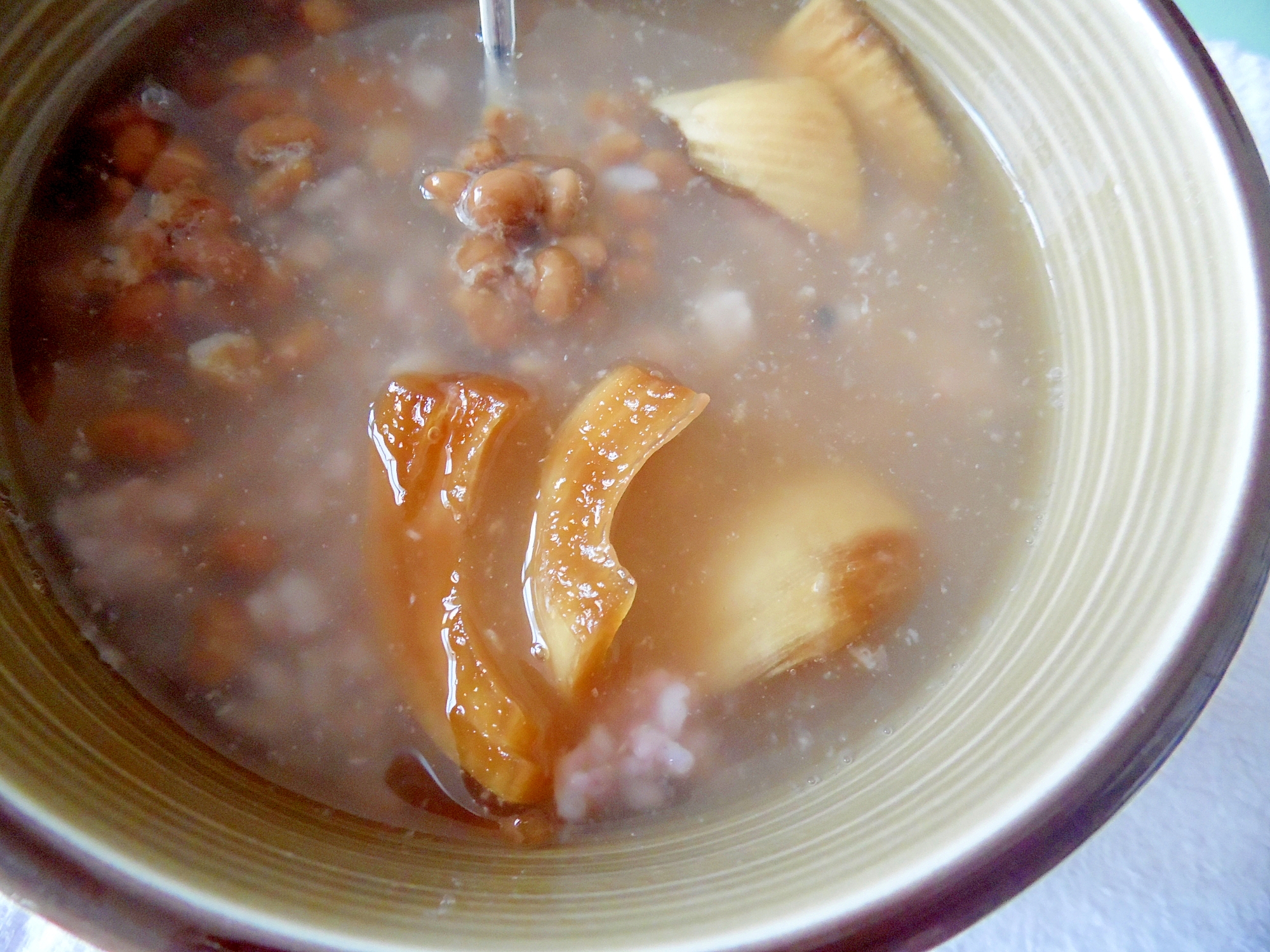 玉ねぎ納豆茶漬け