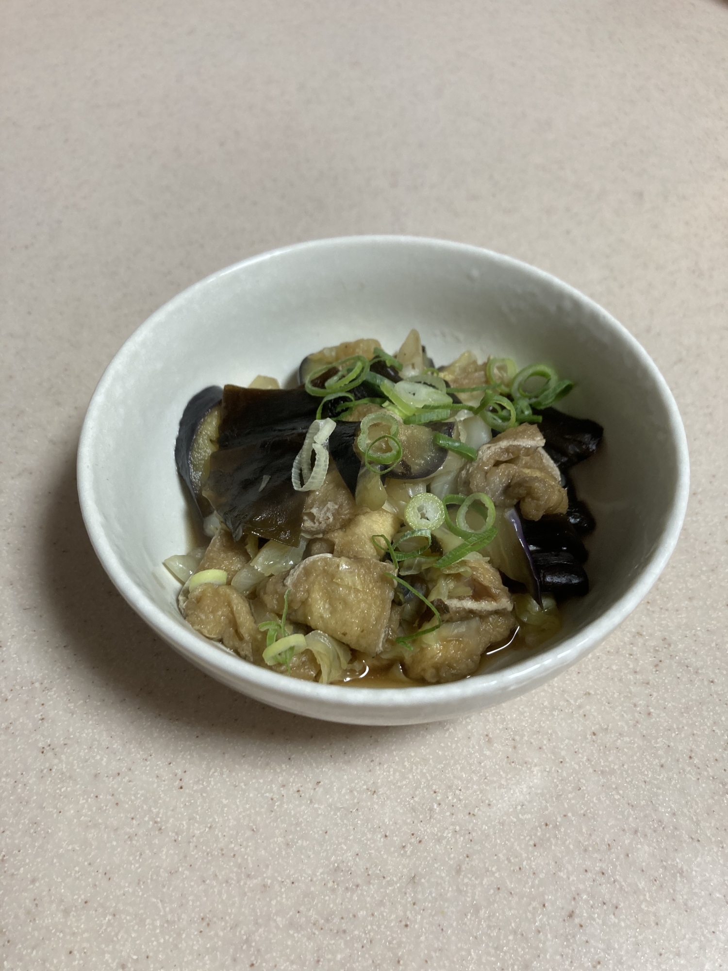 なすとキャベツと揚げの煮物