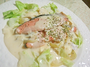 レンジで作る 秋鮭の豆乳クリームソースがけ レシピ 作り方 By Ten Ten 楽天レシピ