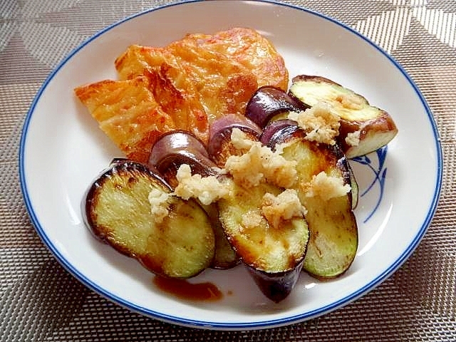 キャンプに☆焼き茄子＆焼きさつま揚げ