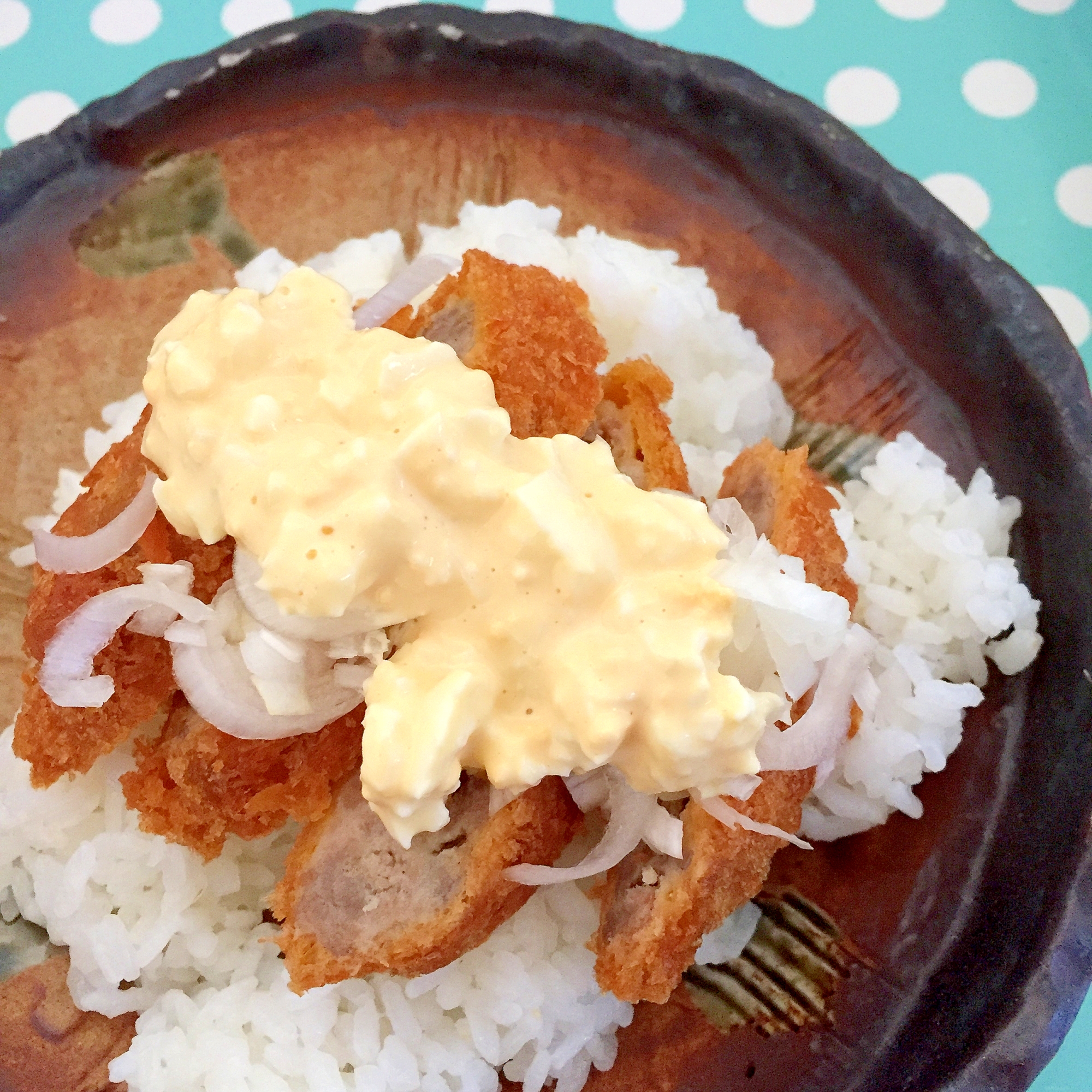 メンチのタルタルのせ丼☆