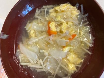卵とえのきと小ねぎの中華スープ