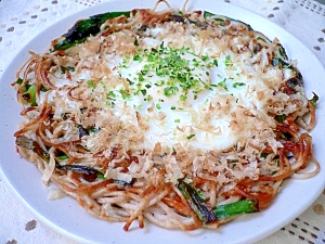 余ったお蕎麦でカリッとお焼き