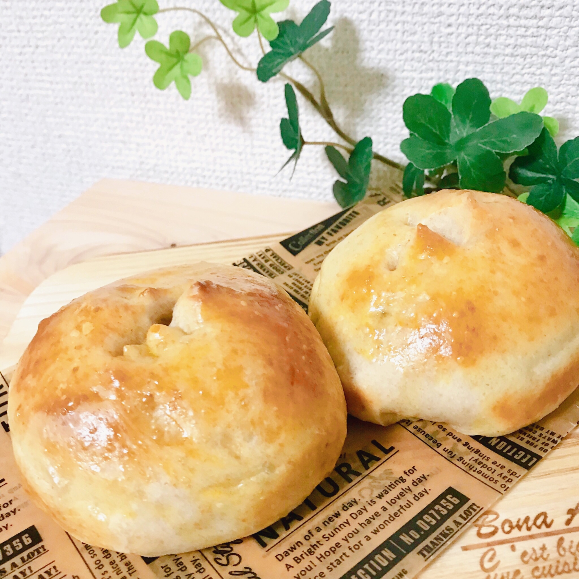 クリームチーズとあんこのくるみパン*