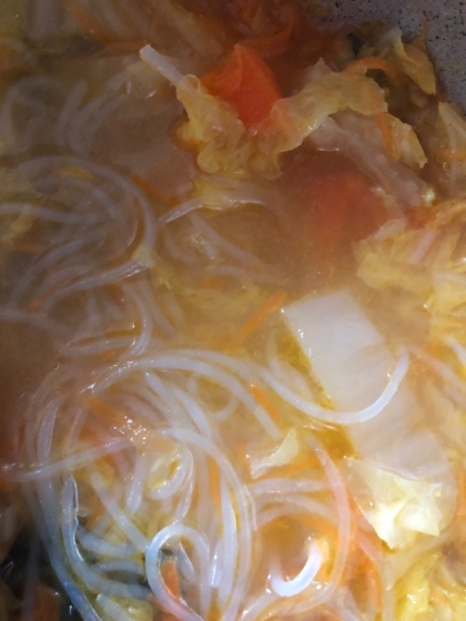 ふんわり卵の春雨スープ