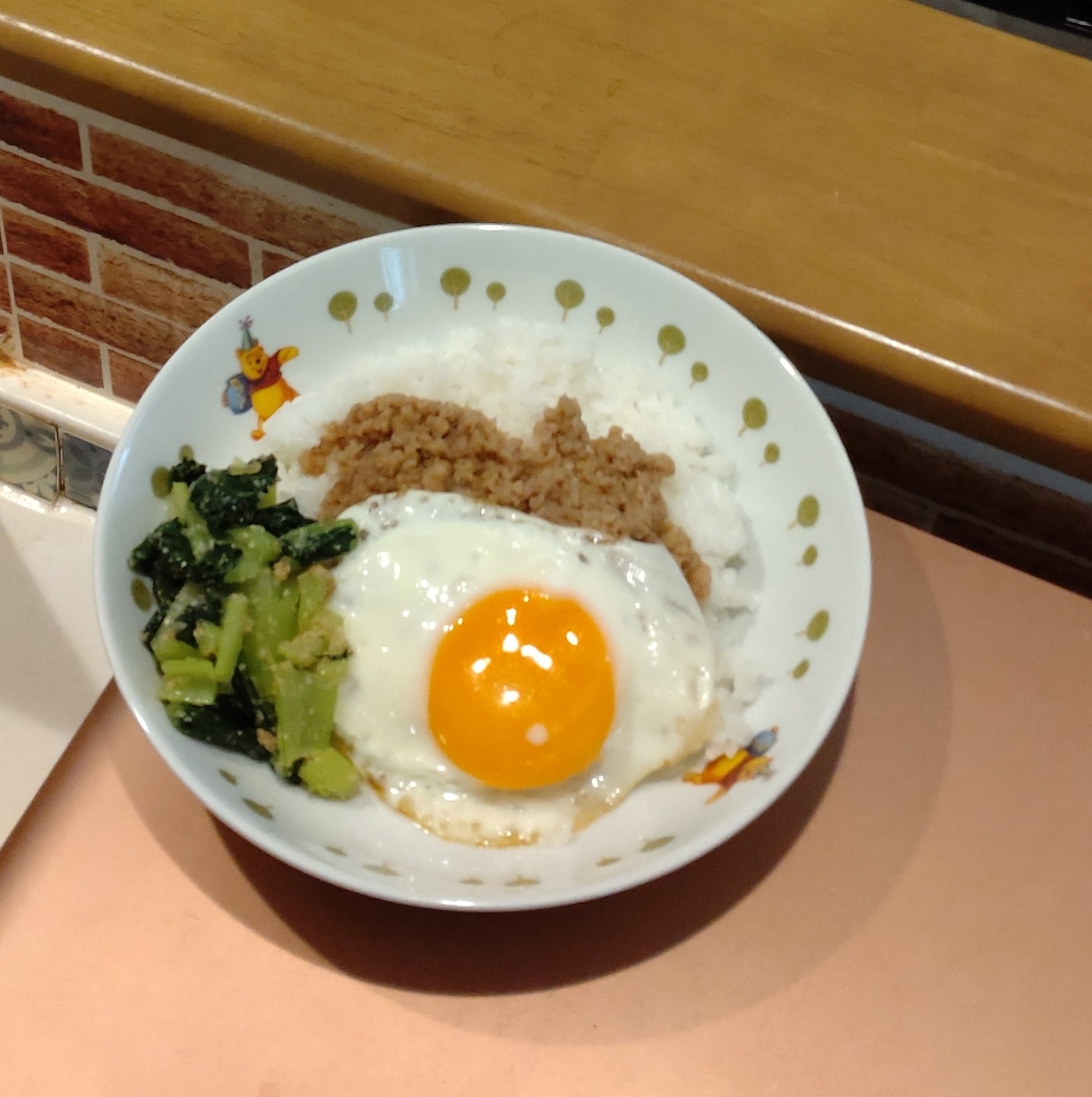 ガパオライス風♡鶏ひき肉と小松菜の丼ぶり