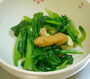 和食の一品、かぶの葉の炒め煮