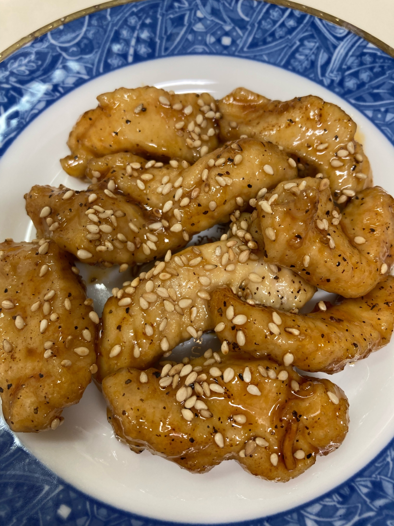 鶏胸肉の甘辛煮、ご飯がパクパクいけます