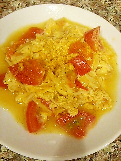 えのきとトマトのスープオムレツ