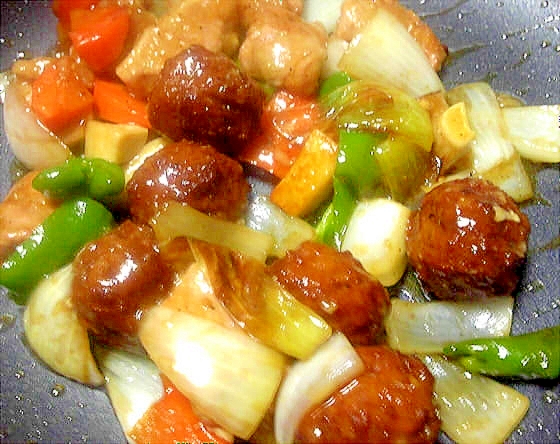 市販の肉団子を使って簡単野菜たっぷり酢豚 レシピ 作り方 By デラみーやん 楽天レシピ