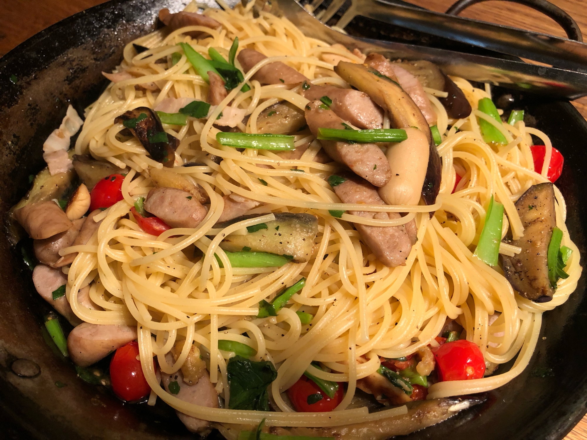 ソーセージとナスの和風パスタ★ソーセージ2種類使用
