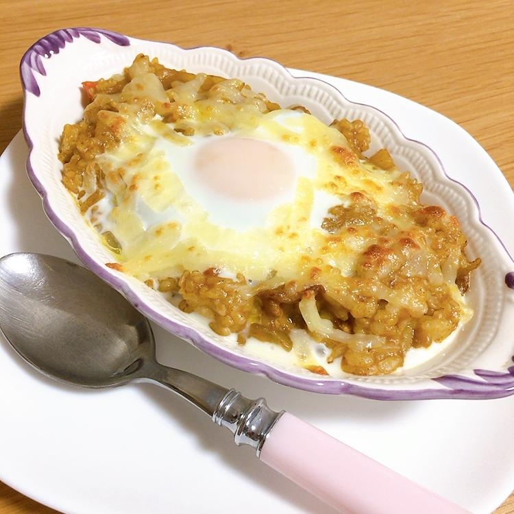 カレーリメイク！簡単焼きカレー★*。