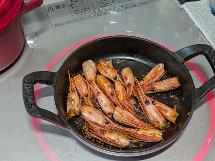 丸ごと食べれる❢甘海老のお頭のクミン焼き