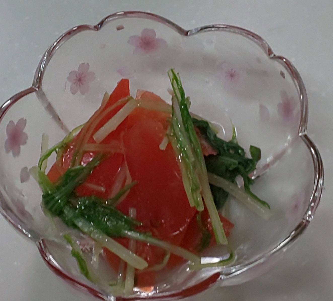 トマトと水菜マリネ(*^^*)