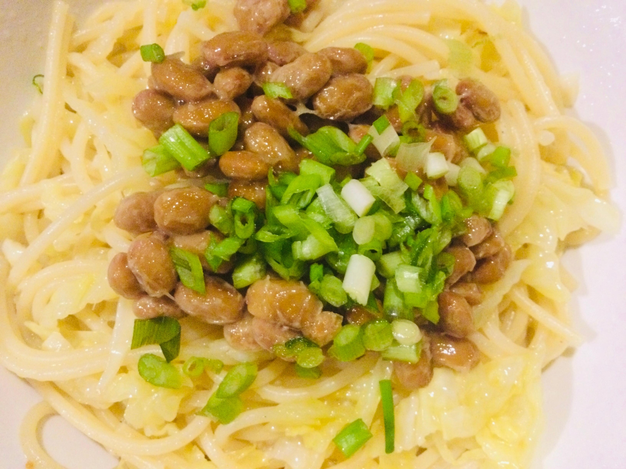 納豆キャベツパスタ