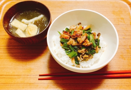 鶏もも小松菜のあんかけ丼