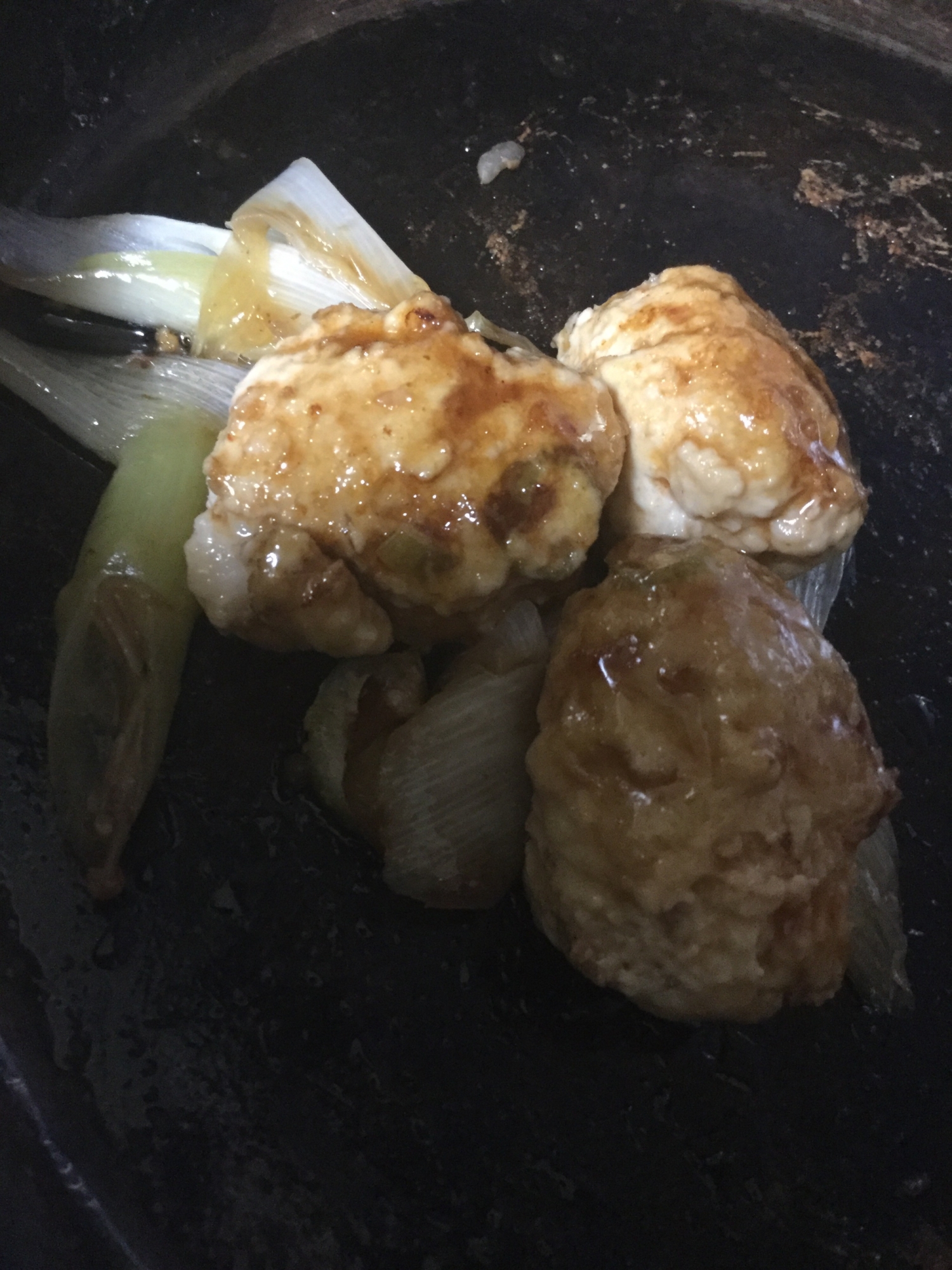 鶏団子の甘辛炒め