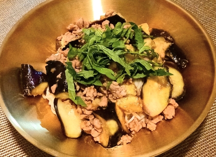 挽肉茄子のピリ辛素麺