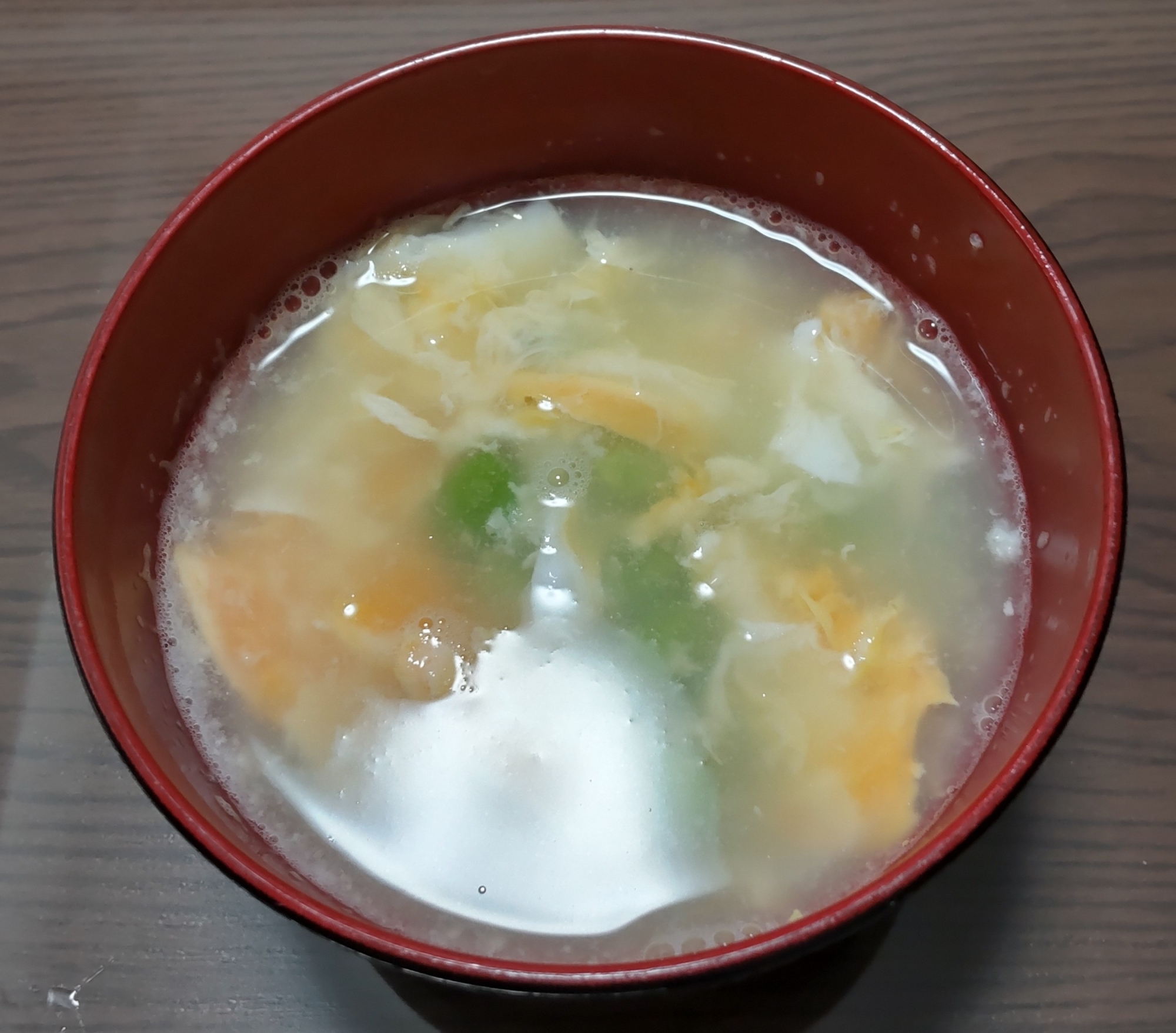 ふんわりたまごの枝豆スープ