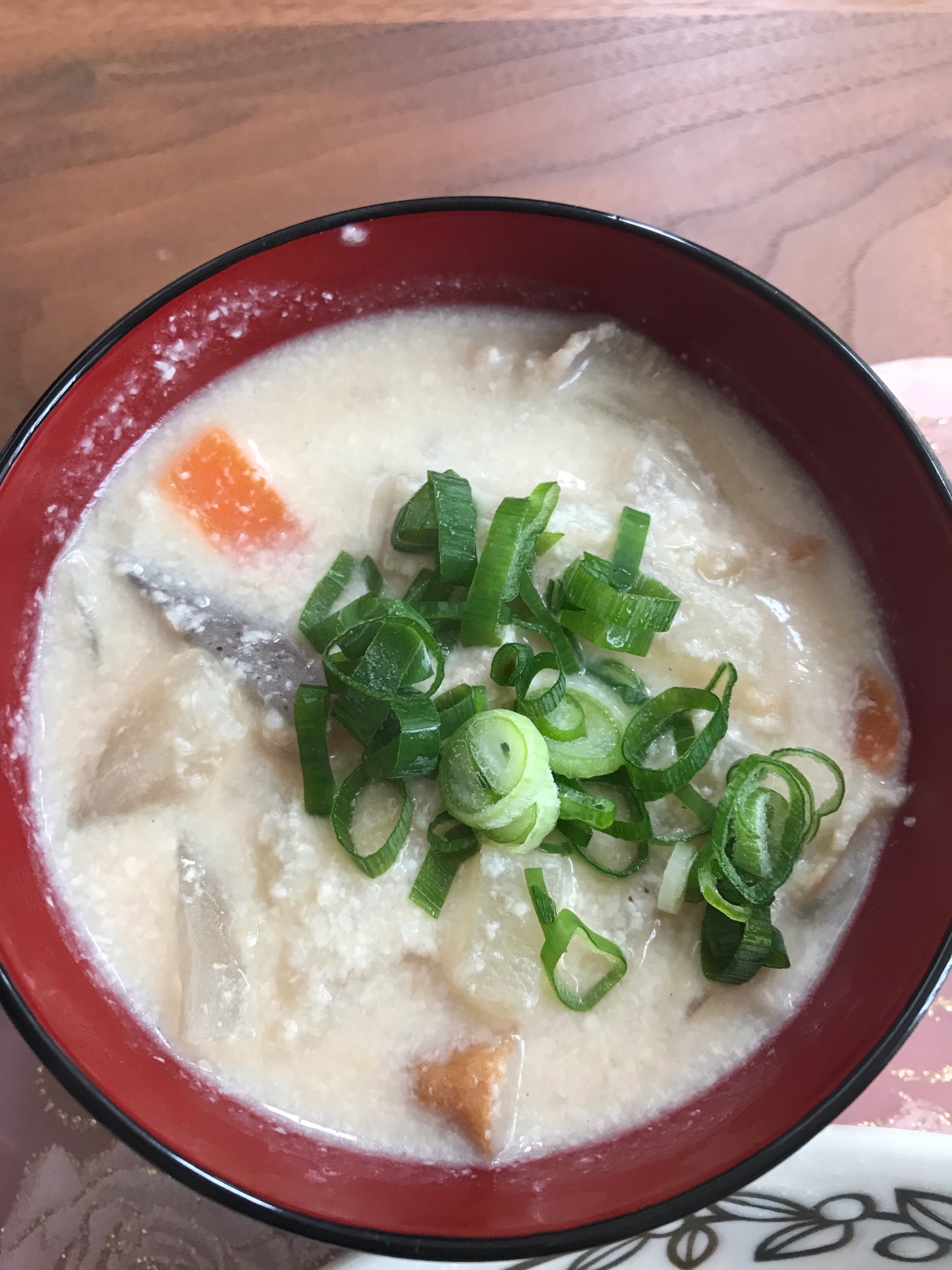 大豆の煮汁で粕汁