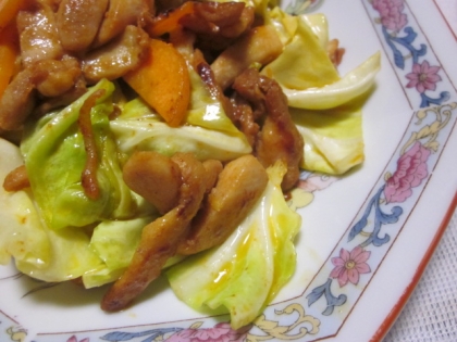 キャベツと豚肉のポン酢醤油炒め