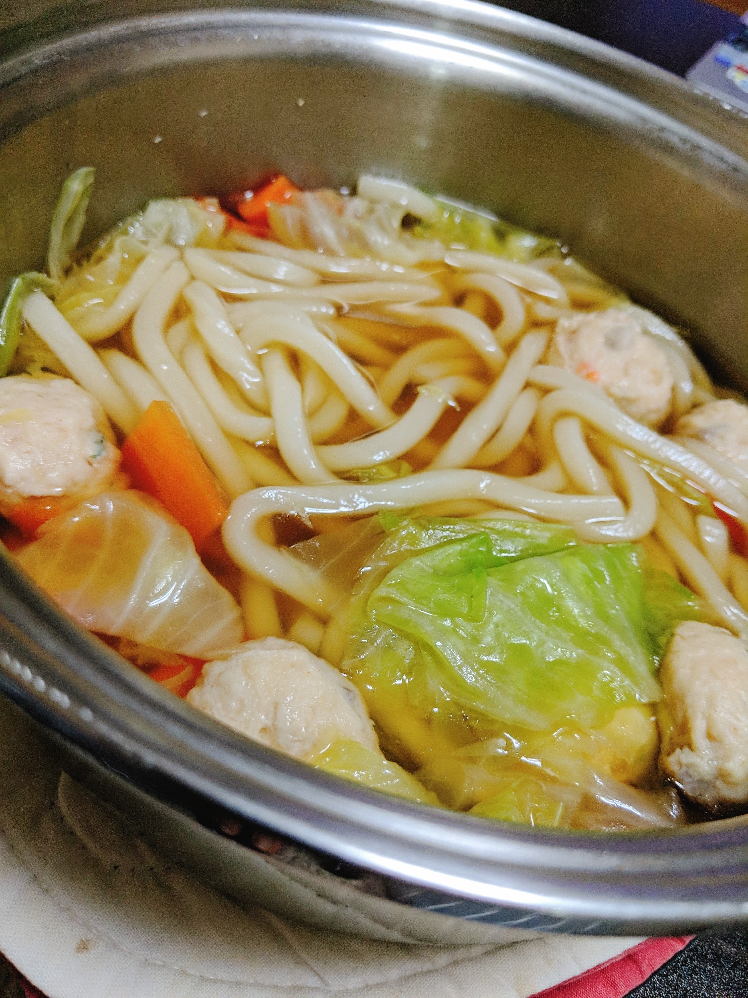 鍋の余り物で生姜うどん☆ぽかぽか