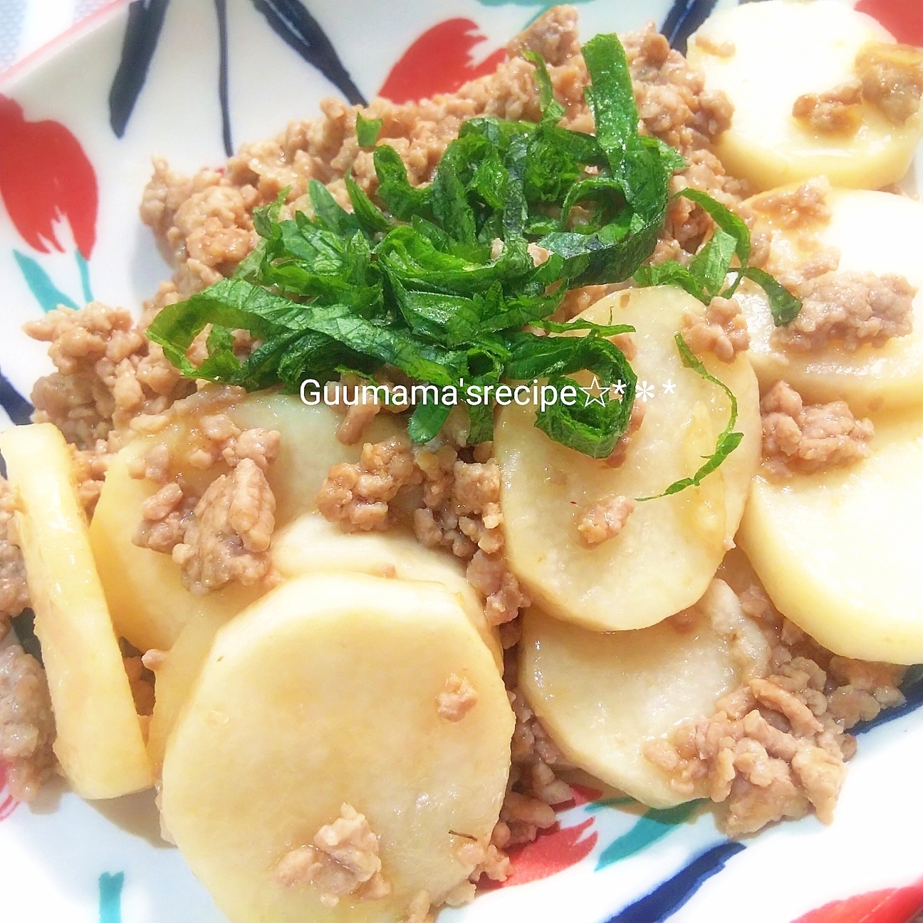 めんつゆで簡単♡ホクっとサクサク♡長芋とひき肉炒め