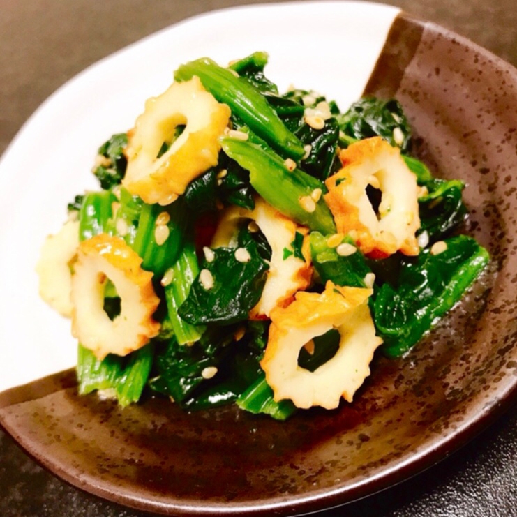 節約 簡単かさまし ほうれん草とちくわの胡麻和え レシピ 作り方 By くまさんち 楽天レシピ