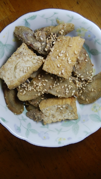 厚揚げ・牛蒡・豚肉の中華風炒め煮