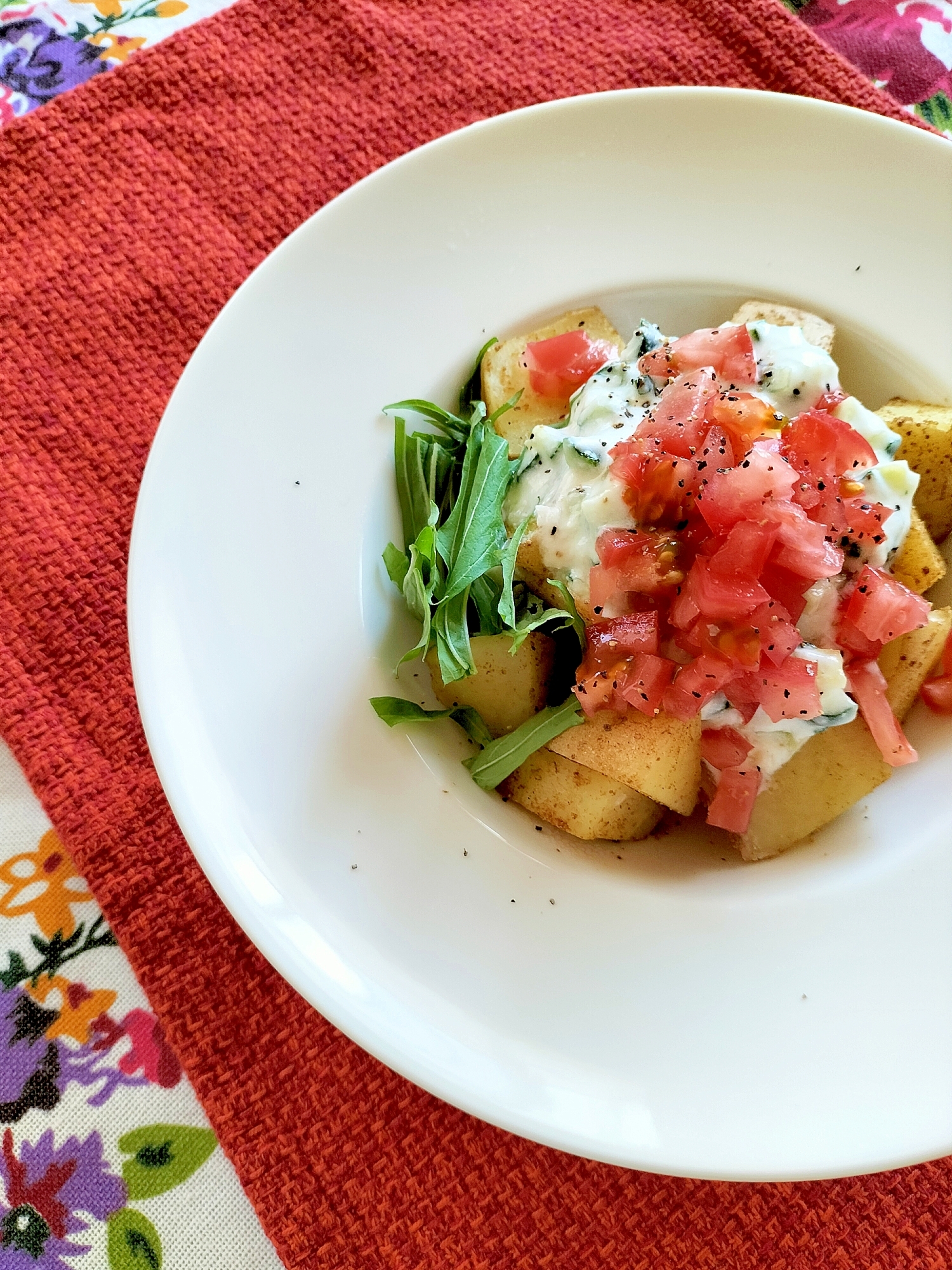 中東風♩じゃがいもとトマトのスパイスハーブ風味