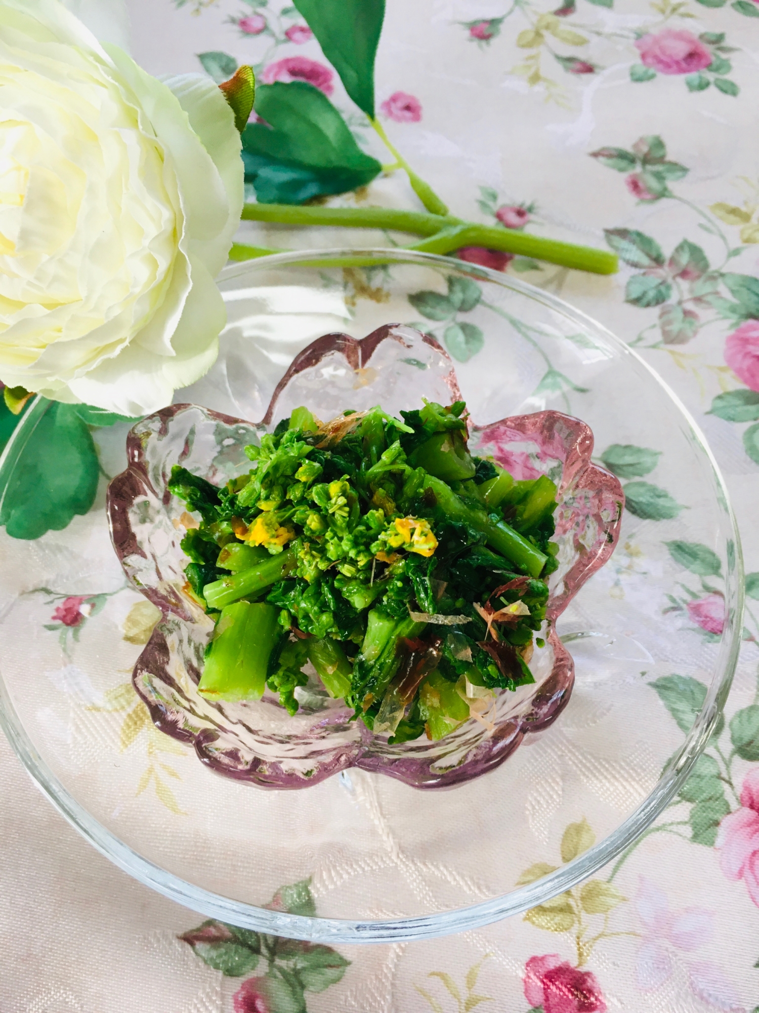 お弁当に❣️☆菜の花のおかか辛子醤油和え☆