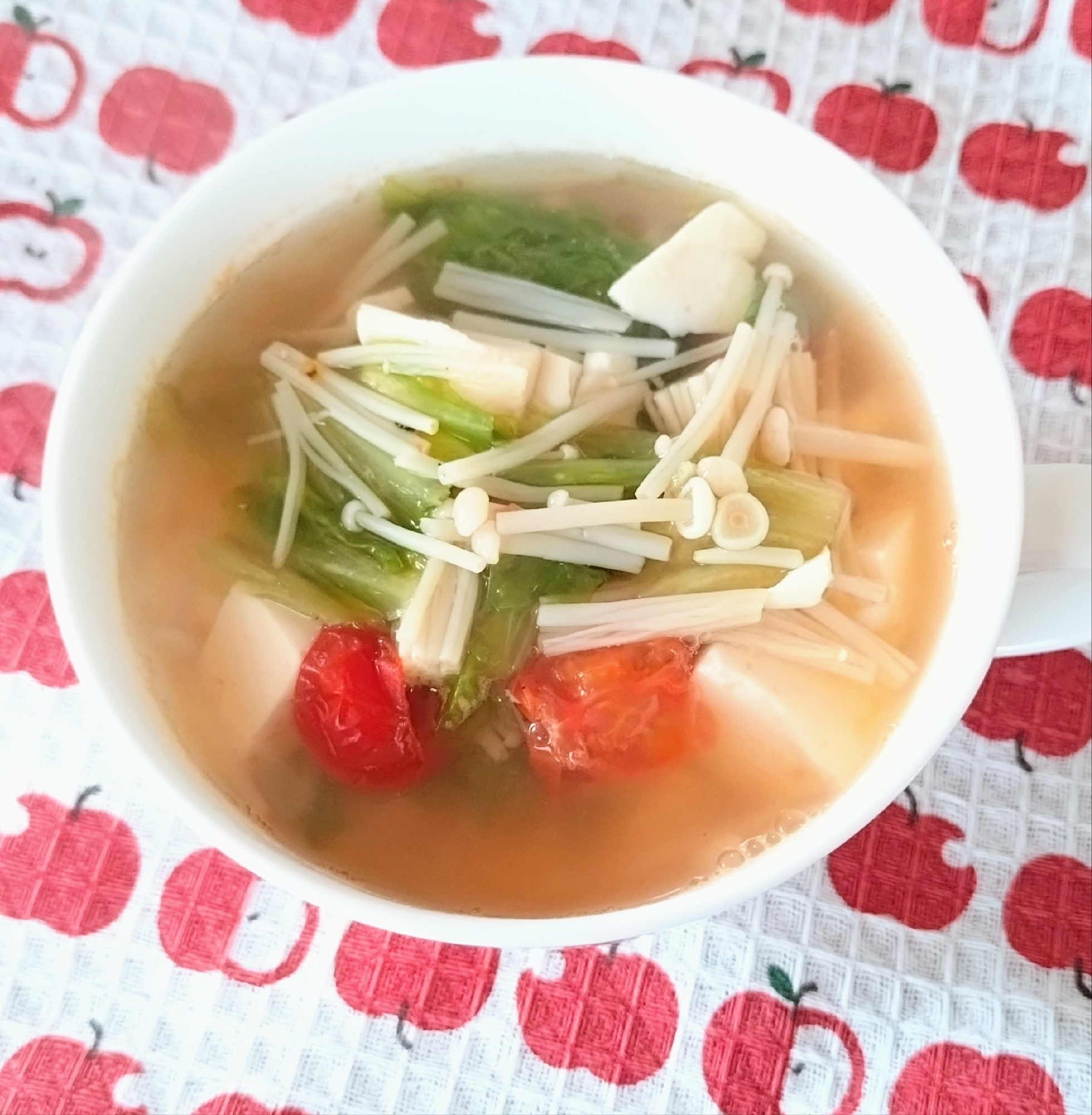 レタスとえのきと豆腐のスープ☆