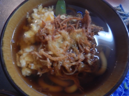 簡単に♪野菜かき揚げ風うどん