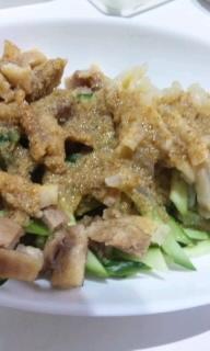 棒々鶏に☆豆乳入り胡麻ドレッシング
